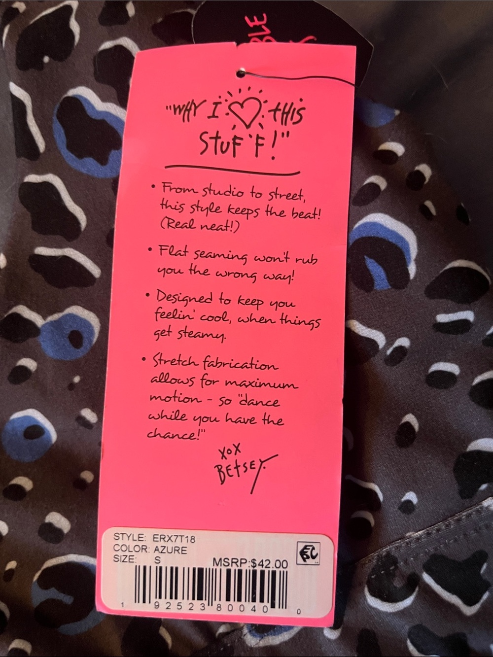 Betsey Johnson NWT Glacial Leopard Workout Set - Picture 7 of 7
